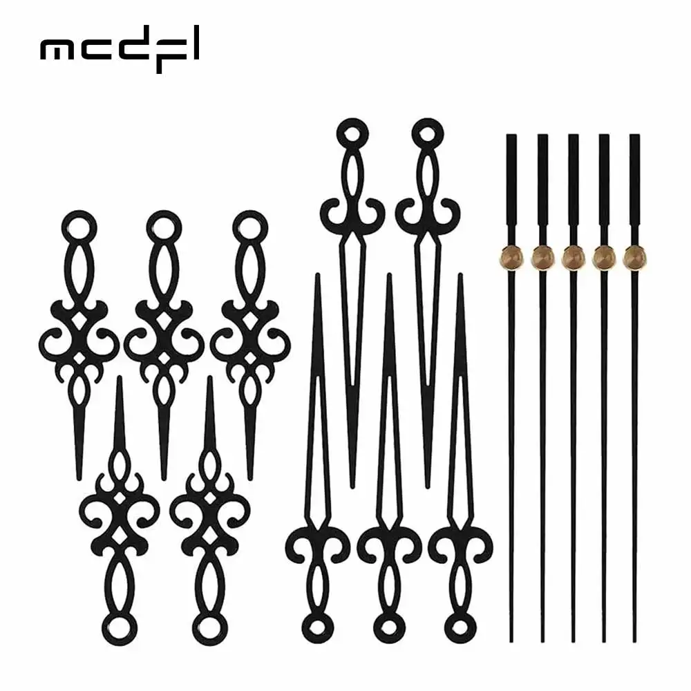 MCDFL Black Clock Hands Mechanism Replacement Kit Grandfather Parts DIY Quartz Movement and Motor Kits for Do It Yourself Only