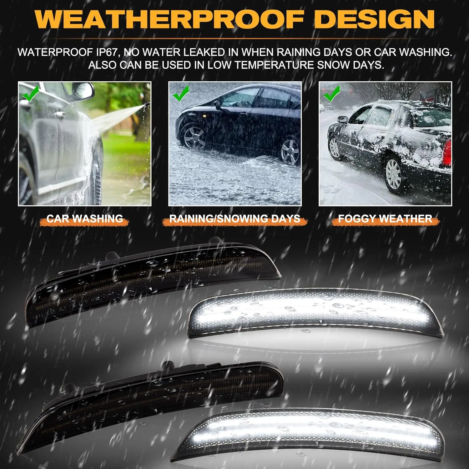 ل شاحن دودج المصد الأمامي/الخلفي الجانب ماركر ضوء بدوره مصباح إشارة/أضواء القيادة استبدال OEM مصابيح Sidemarker 2015-2023