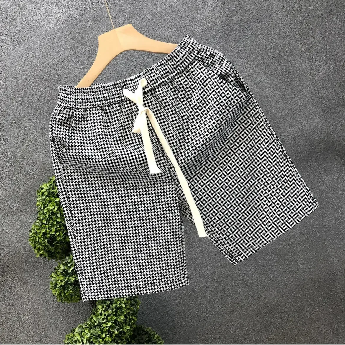 Man Short Pants Beach Board Home Plaid White Shorts For Men Casual With Stylish Hot Korean Style Elastic Hot Deals No Logo Xl