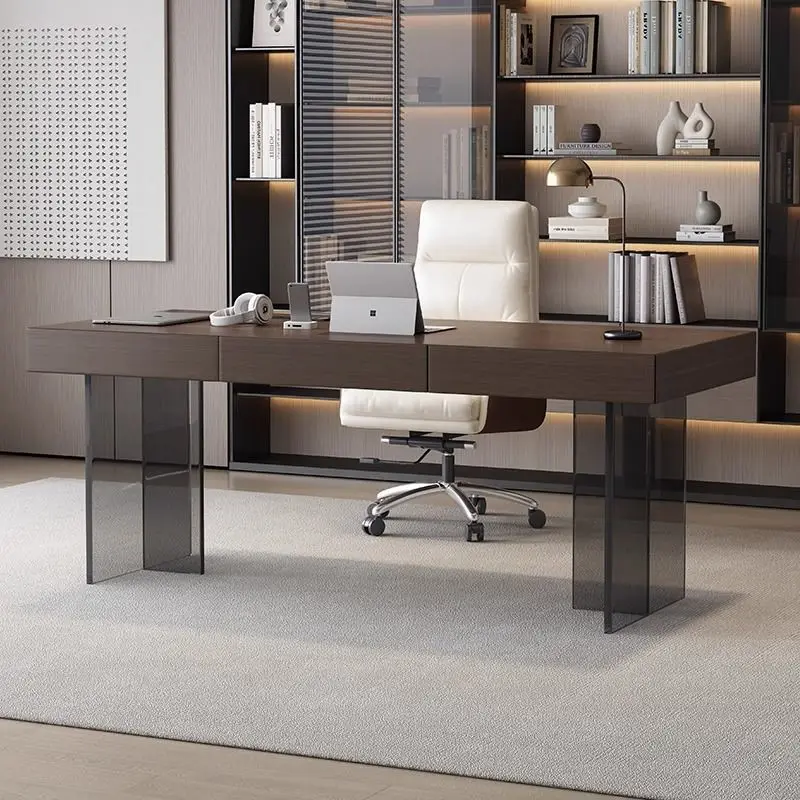Panel desk Household smoked solid wood boss manager desk combination