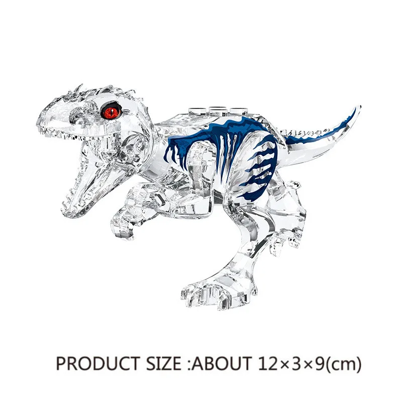 DIY MOC Building Block Transparent Tyrannosaurus Rex Spiny backed Dragon Triceratops Velociraptor Pterosaur Children\'s Toy Gifts