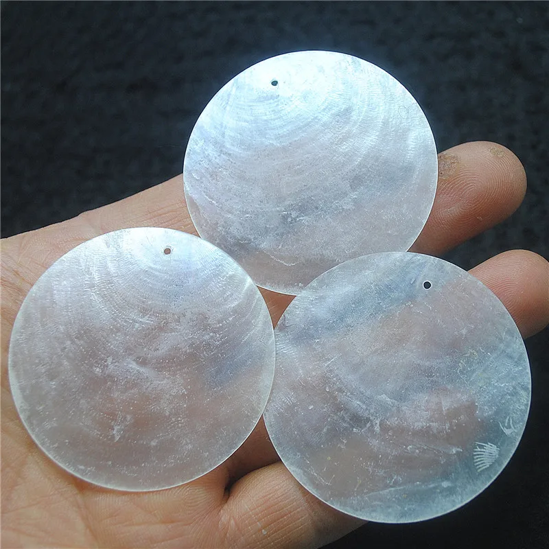 20PCS Natural Transparents Shell Pendants MICa Sheet Mother Of Pearl Size 30MM 40MM 50MM 60MM 70MM 80MM Round Shape Good For You