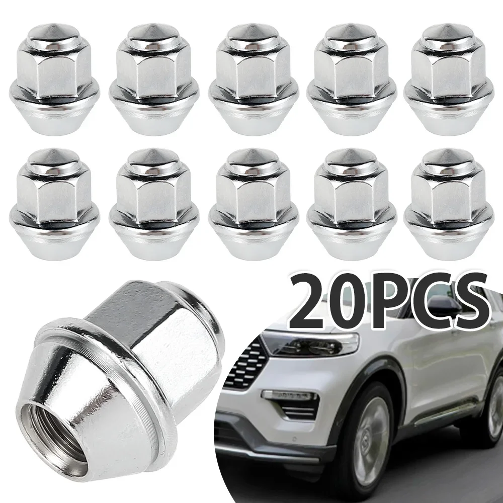 

20Pcs Wheel Nuts for Ford Wheels M12 x 1.5 19mm Hex Wheel Nuts Replacement 1678260 60 Degree Taper Carbon Steel Plated Nuts