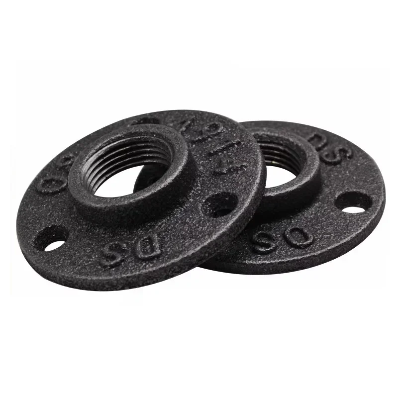 yes12PCS/lot  Iron Pipe Fittings Wall Mount Floor Antique DN15 DN20 Flange Piece Hardware Tool Cast Iron Flanges