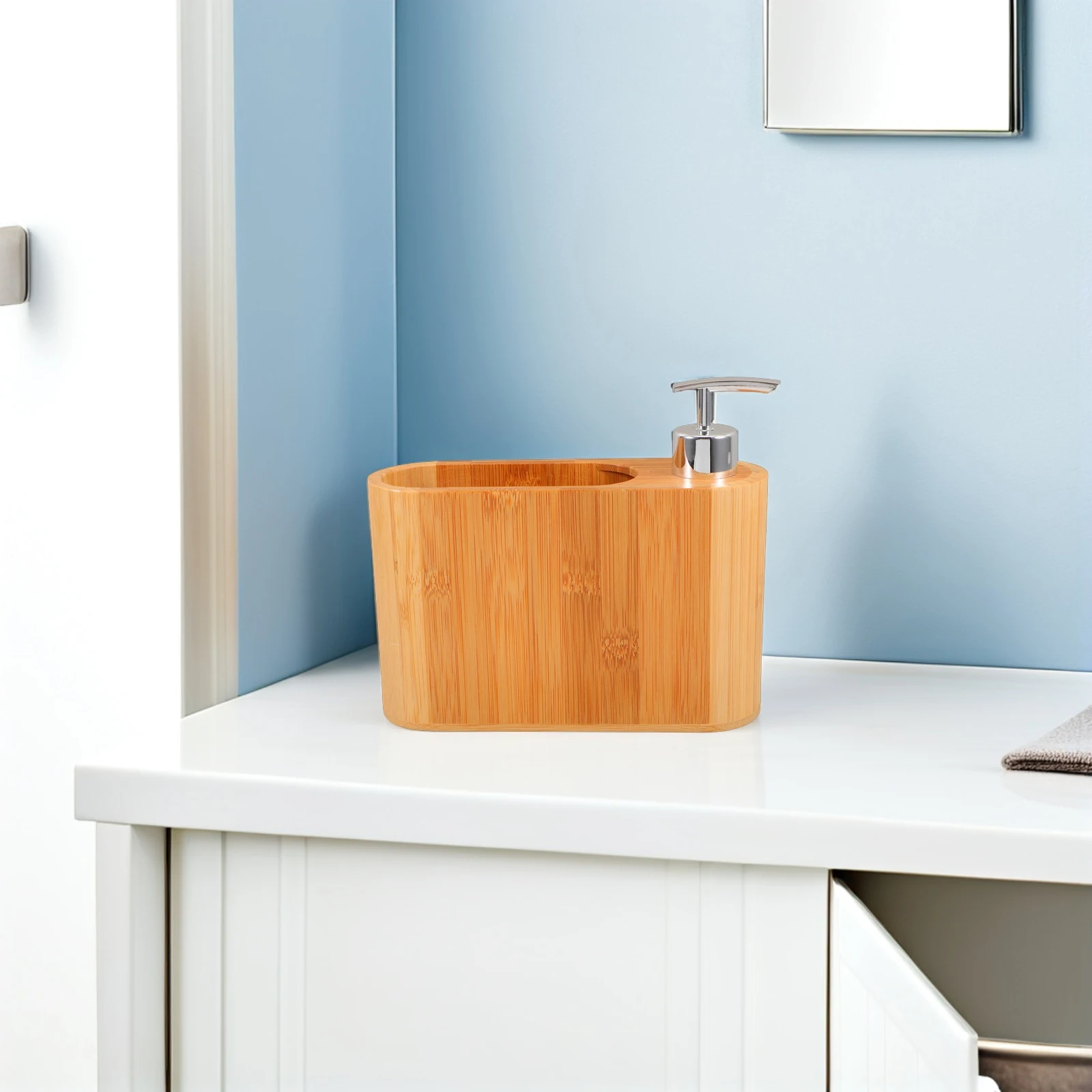 

Portable Shower Gel Container Refillable Soap Pump Dispenser Wood Plastic Bathroom Organizer Toothbrush Holder Hand Soap
