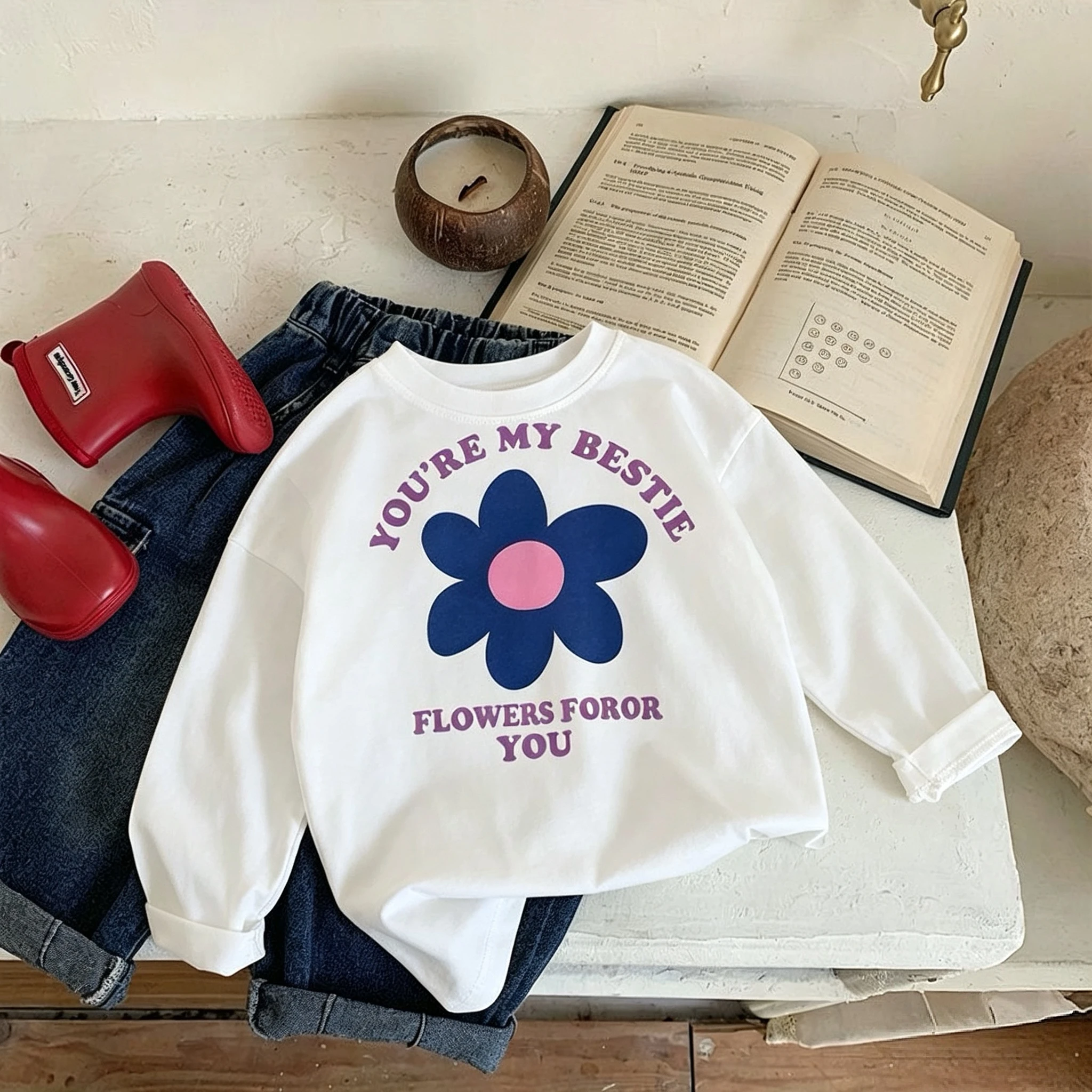 Frühling Herbst Kinderkleidung Langarm-T-Shirt Einfache Mode Vielseitiges Kinder-Rundhals-Pullover-Basis-Shirt Lässige Bluse – Detail 10