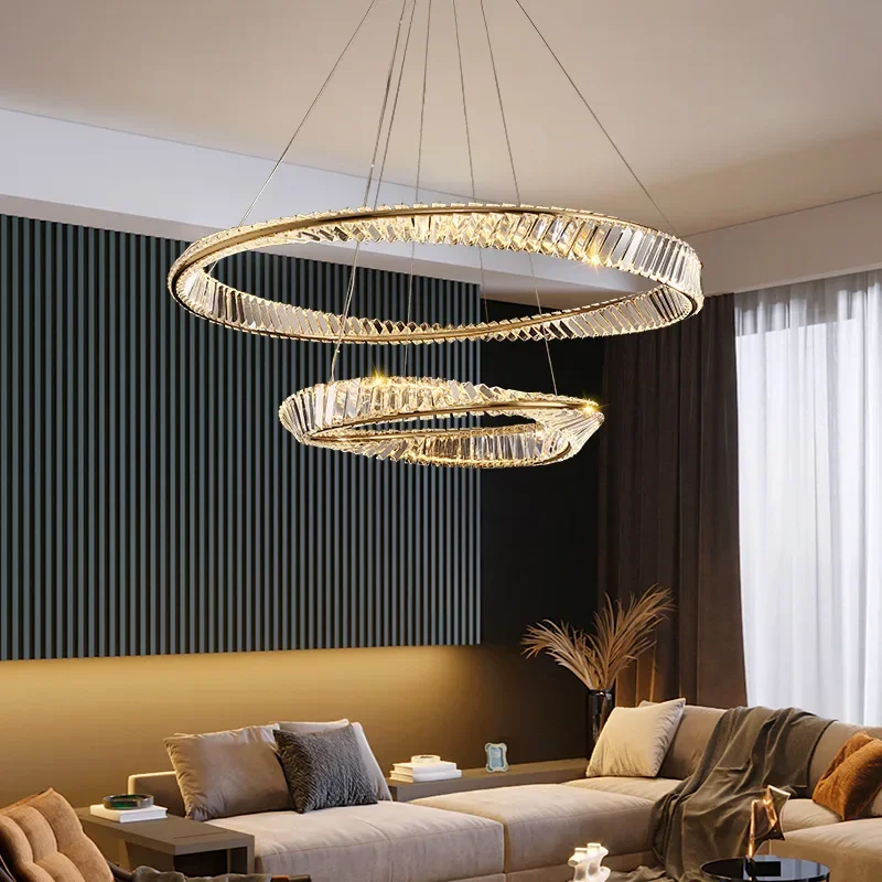 

Crystal Led Chandelier For Dining Room Living Room Kitchen Bedroom Ceiling Pendant Lamp Gold Modern Remote Control Hanging Light