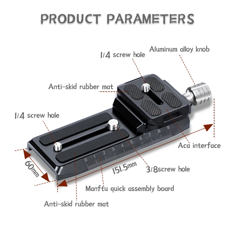 Camera Quick Release Plate Adapter with Arca-Swiss for DJI RS 2/RSC 2/RS 3/RS 3 Pro & for Ronin-S Gimbal