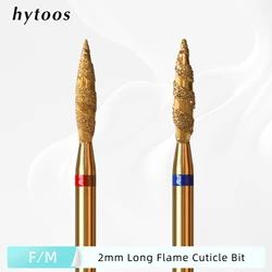 HYTOOS 10mm Tornado Flame Diamond Nail Drill Bits Spiral Titanium Russian Cuticle Clean Nail Bit Callus Dead Skin Removal Tool