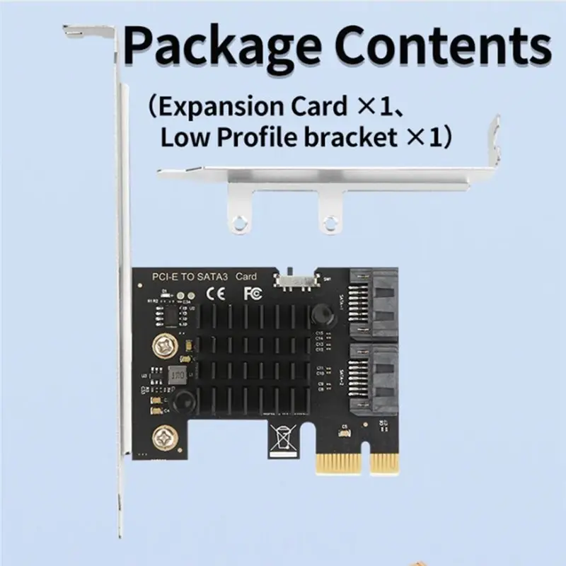 Stylish-SATA 3.0 For Pcie Expansion Card 2-Port 6Gbps Controller Adapter For SSD HDD NAS For Windows Linux Hot-Swappable ASM1061