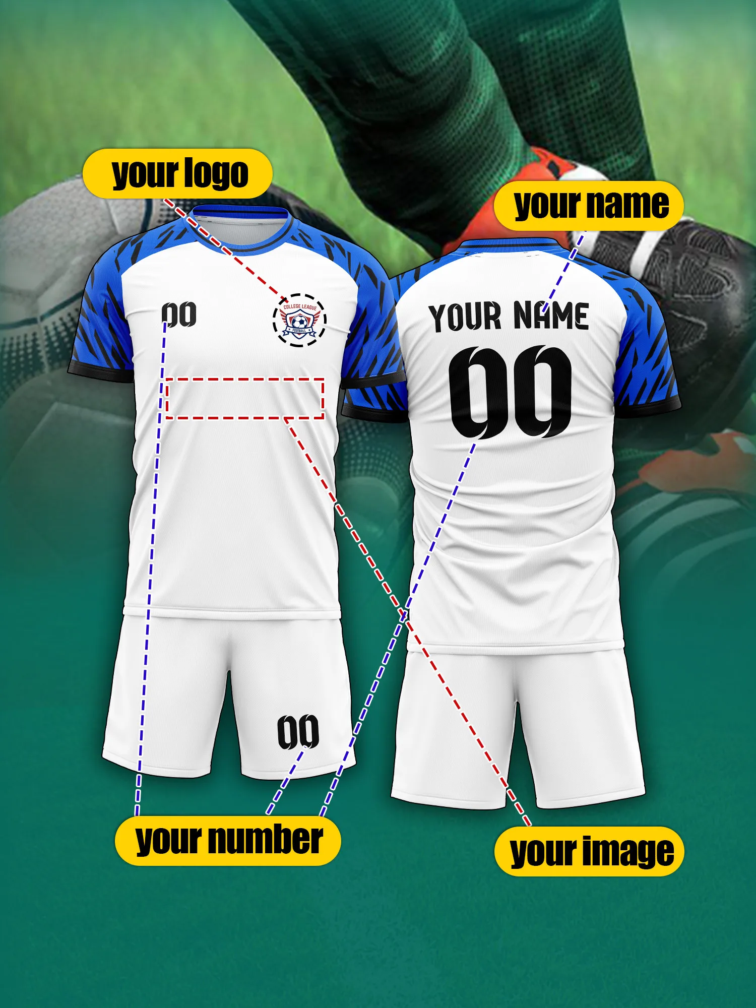 Camiseta Fútbol Personalizada Imagen - alternate angle