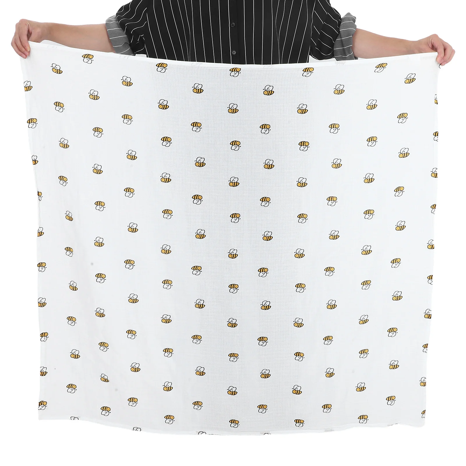 

Baby Infant Cotton Gauze Swaddle Blanket Bee Pattern Lightweight Soft Breathable Wraps for Newborns Boys Girls