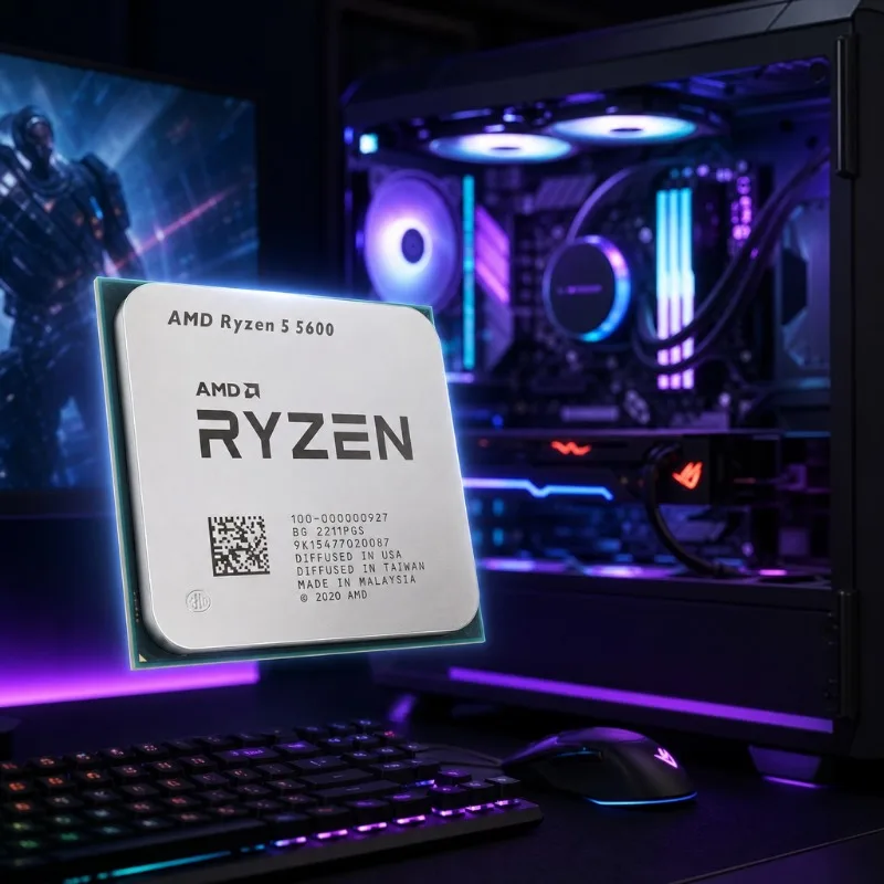 AMD Ryzen 5 5600 Desktop CPU 6 Core 12 Thread 3.5GHz 4.4GHz Boost Socket AM4 7nm Processor Without Cooler Tray