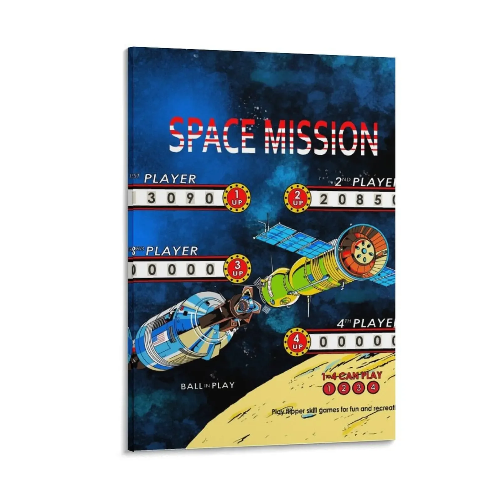 

Space Mission Retro Pinball Canvas Painting posters anime canvas wall art anime