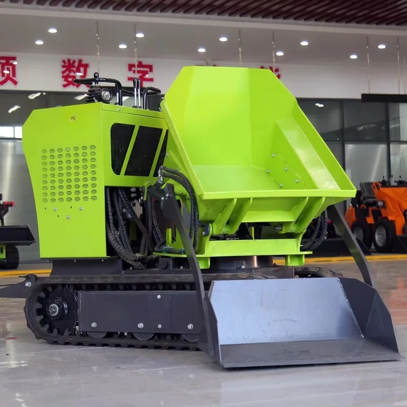 Mini Tracked Dumper Hydraulic Diesel Dump Transporter Multifunctional Wheelbarrow Crawler Mni Dumper Self Loading