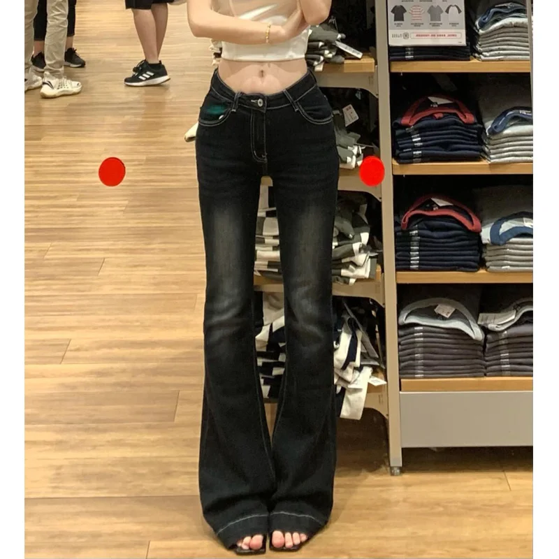

Джинсы для женщин с высокой талией, одежда 2000-х годов, кавайные милые японские корейские джинсовые женские брюки в стиле Харадзюку, женская мода