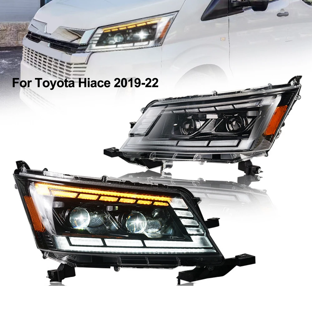 

Full LED Day Lights Headlight 12V ABS Car DRL Daytime Running Fog Lamp Turn Signal For Toyota Hiace 2014 15 16 17 18 19 20 21 22