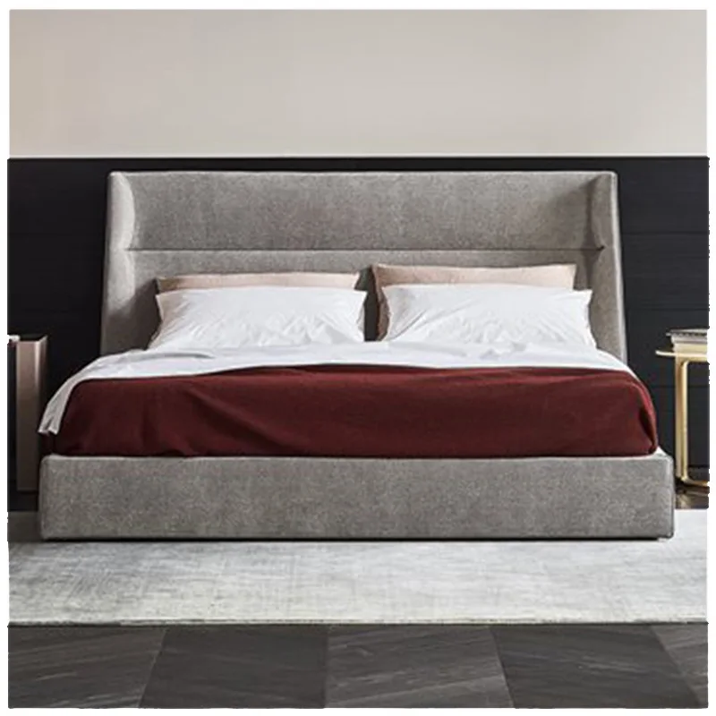 

Simple fabric double bed 1.8 meters master bedroom small apartment wedding bed