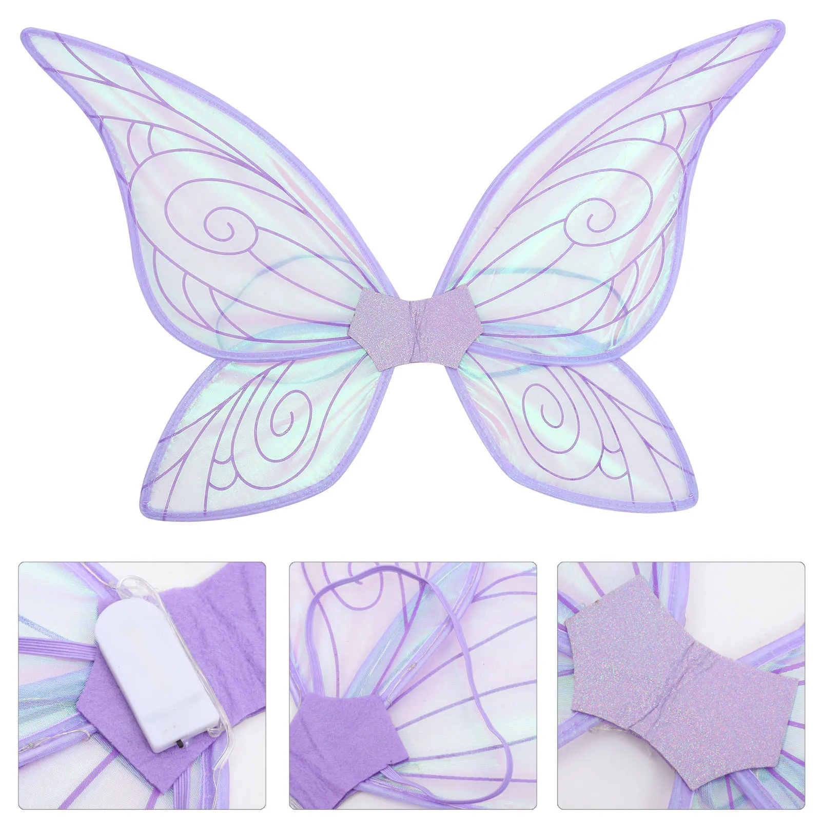 

Elegant Butterfly Wings Fairy Wing with Light for Adult Women Cosplay Party Performance Luminous Wing Prop Lightweight