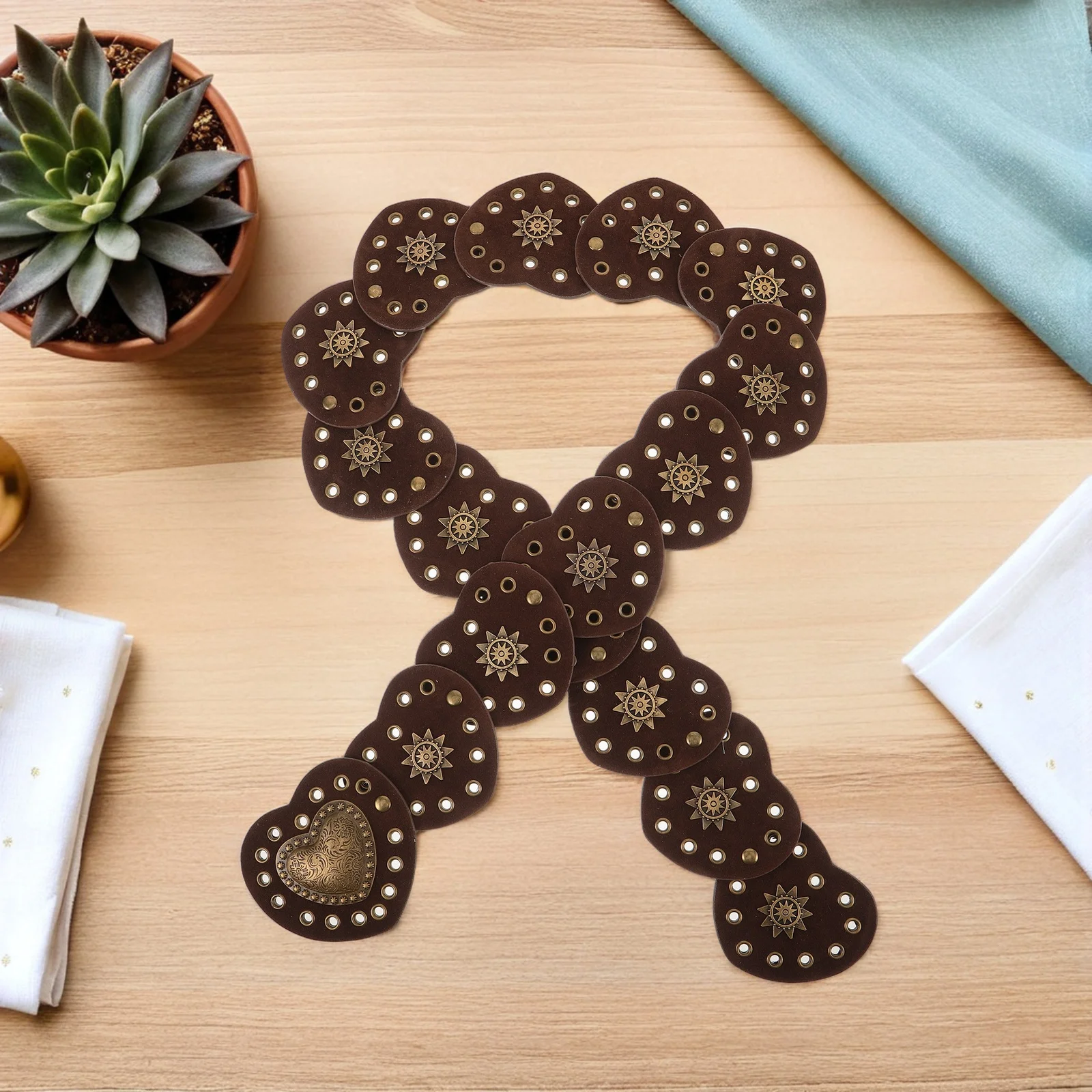 

Wide Disc Western Belt Women Adjustable Soft PU Studded Punk Style Fashion Waistband Jeans Dresses Boho Outfits