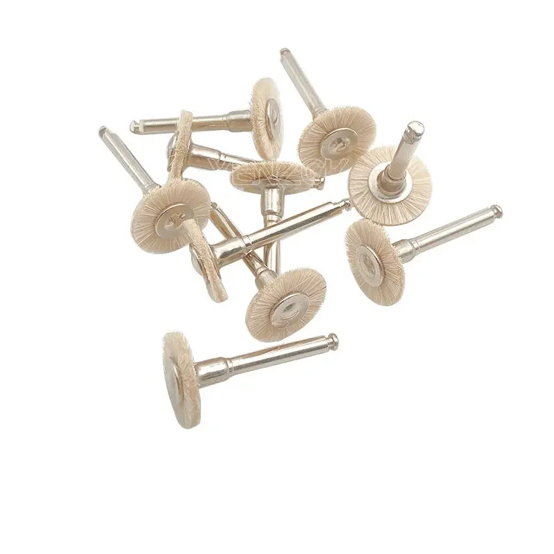 10pcs/Lot Dental Wool Polisher Brush Cotton Polishing Wheel for Dental Low Speed Contra Angle Tool 2.35mm Dental Materials