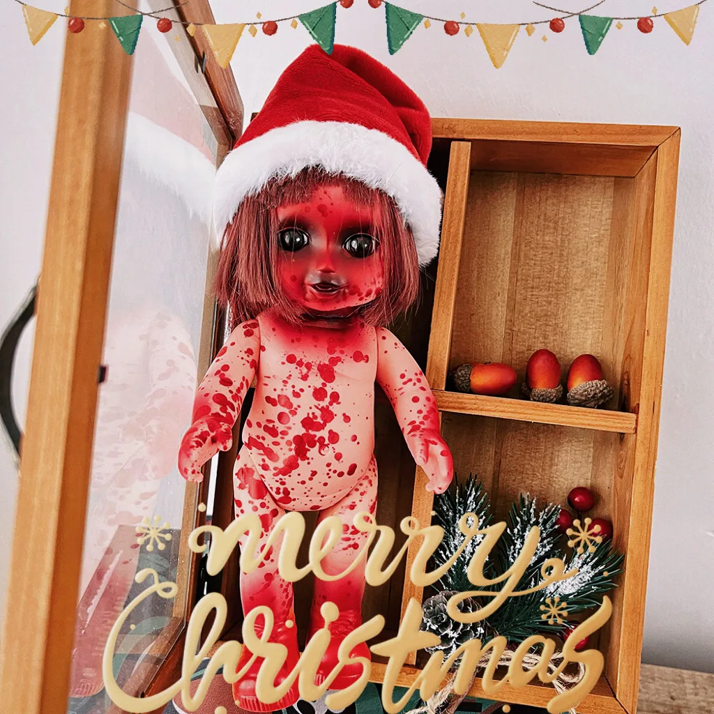 2025 Christmas Decoration Pendant Horror Doll Decoration Haunted House Horror Props Horror Wall Decoration Christmas Toy Doll