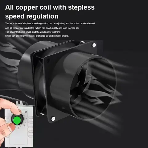 Campana extractora USB pequeña y sencilla, Extractor de ventilación de cocina sin instalación, conductos de velocidad ajustables para el hogar, extractores