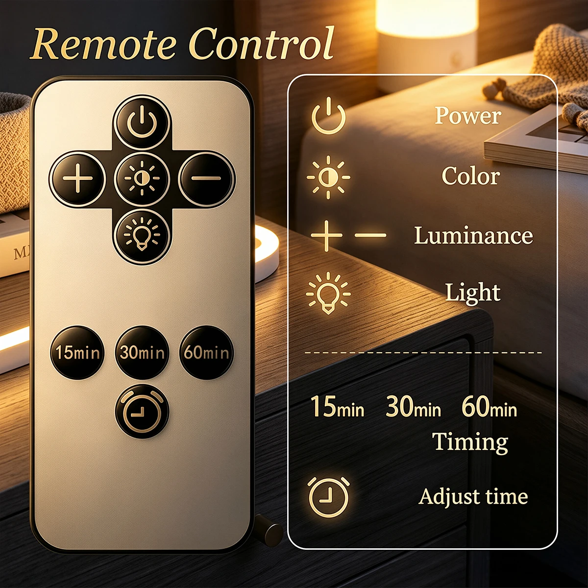 Dimmable Touch Night Light Rechargeable Table Lamp with Remote Control 3 Color Bedroom Bedside Decoration Touch LED Reading Lamp