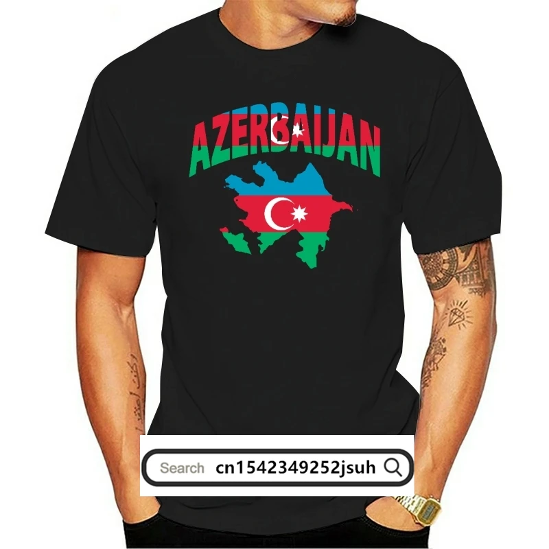 Men Tshirt Short Sleeve Azerbaijan Flag  T Shirt  One Neck Women t-shirt