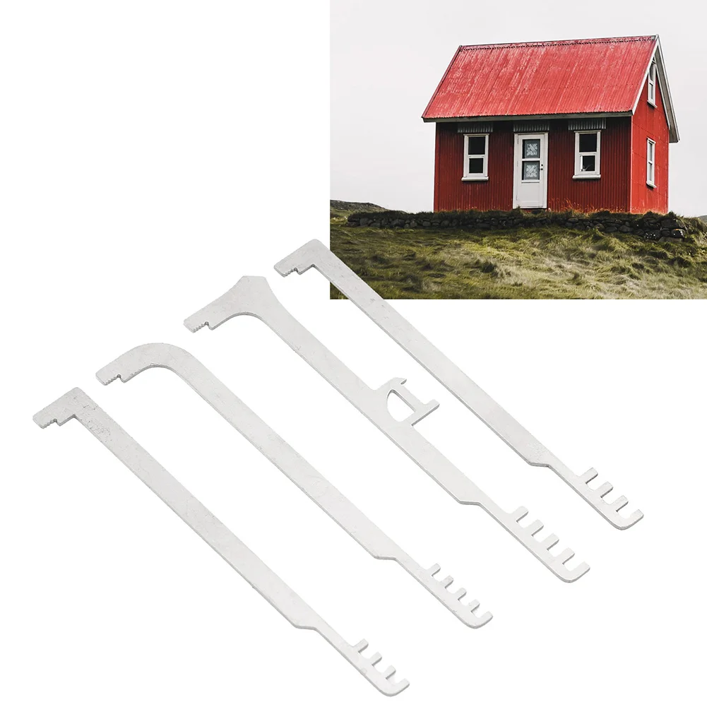 4Pcs Portable Pick Comb Kit Lightweight Ergonomic Lock Pick Tool Firefighting Repair Comb Picks for Firefighters EMS Personnel