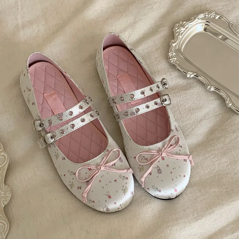 

French Round Toe Bow Single Shoes Spring/Summer 2026 Mary Jane Wild Shoes for Women