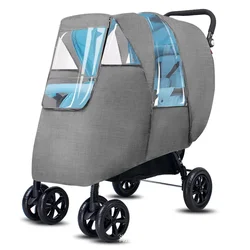 Double Stroller Rain Cover Universal Waterproof Stroller Cover for Twin Strollers Wind Cover for Winter Stroller Accessories