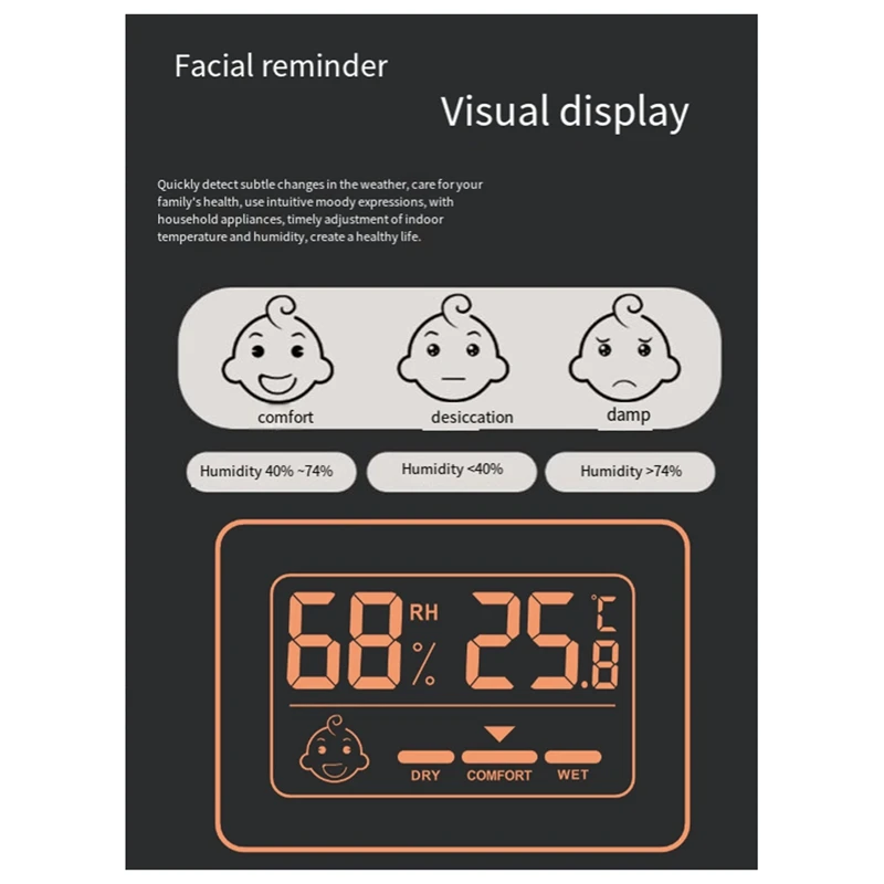 Mini igrometro digitale LCD misuratore di sensore igrometro di temperatura elettronico per interni termometro elettronico per uso domestico