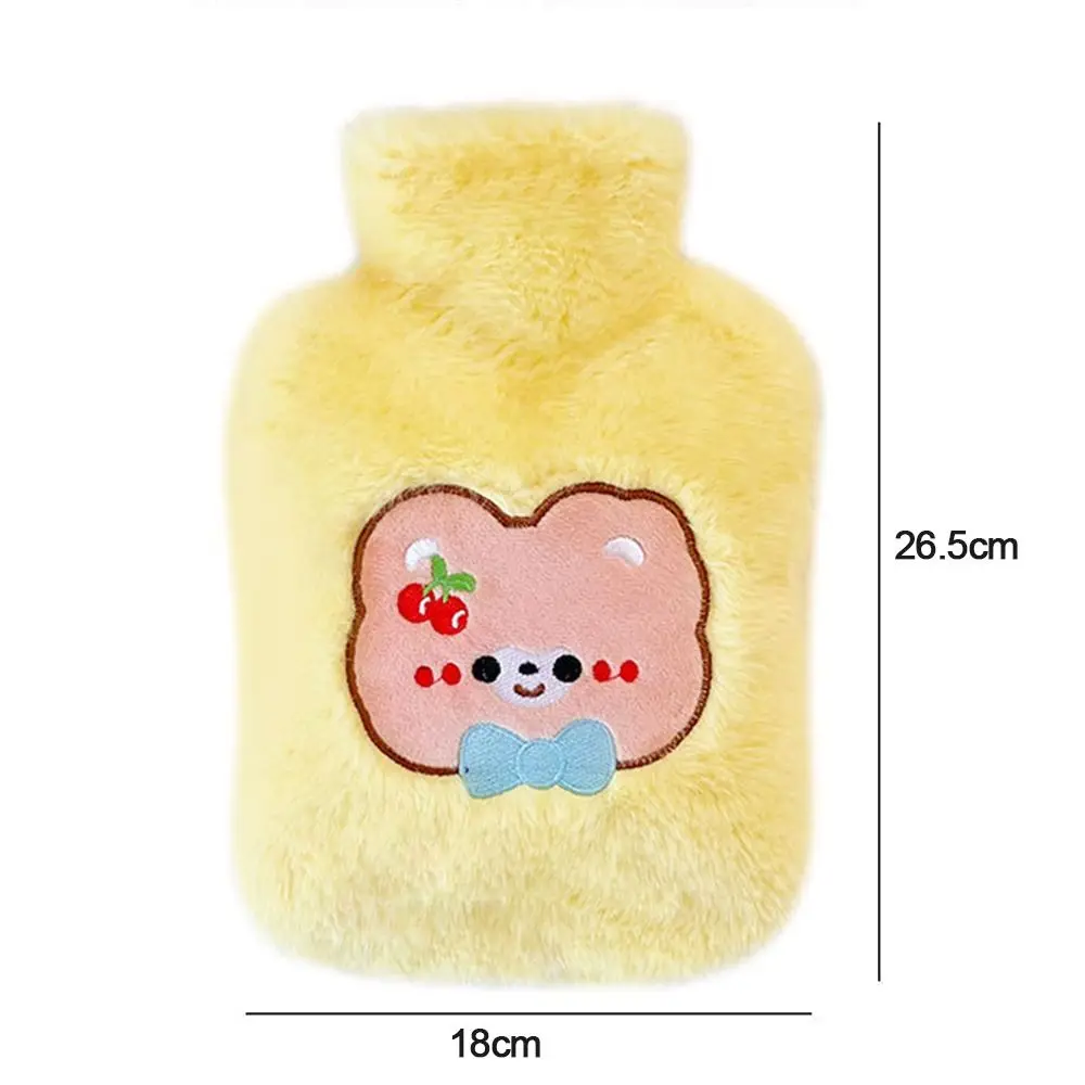 1PC 500ml PVC Rubber Hot Water Bottle Removable Cartoon Plush Bag Winter Hand Warmer Heat Pack Water Injection Heating Pad