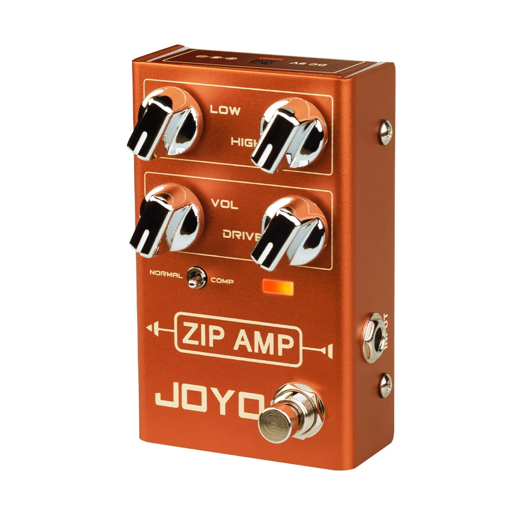 JOYO R-04 ZIP AMP Compression Overdrive Guitar Pedal from Clean Boost to Rich Crunch with 2 Band EQ for Electric Guitar