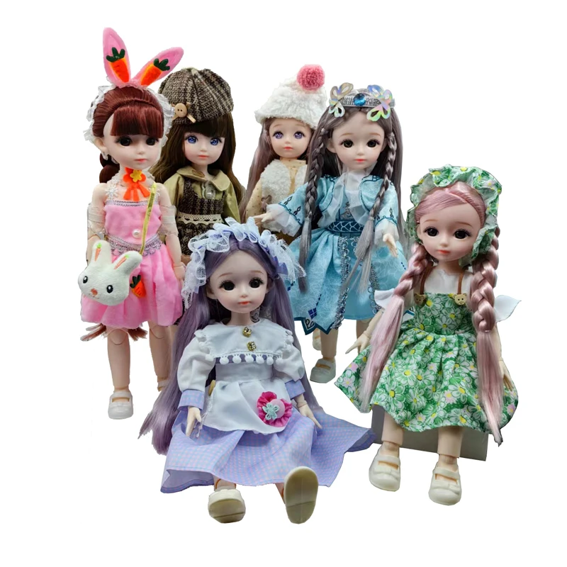 30cm BJD Anime Doll For Girls Clothes and Multiple Removable Joints 1/6 3D Eyes Vivid Doll Girl DIY Dress Up Birthday Gift Toys