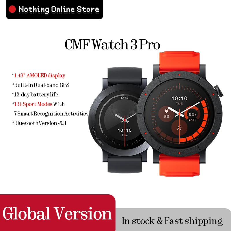 NEW Global Version CMF Watch 3 Pro 1.43"AMOLED Dual-Band GPS Bluetooth call  IP68