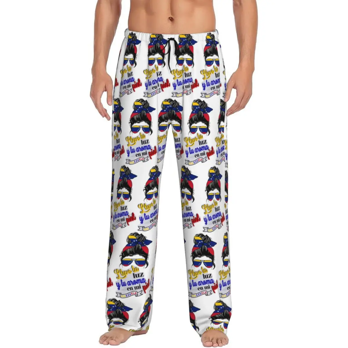 

Изготовленные на заказ пижамные штаны Arepas Venezuela, мужская одежда для сна, штаны для сна с карманами