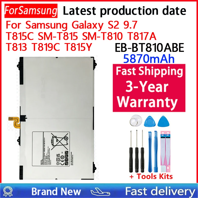 Tablet Battery EB-BT810ABE EB-BT810ABA For Samsung GALAXY Tab S2 9.7 SM-T815C SM-T810 SM-T817A SM-T813 SM-T819C 5870mAh