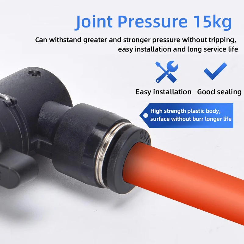 BTC Plastic Pneumatic Hand Valve 4mm 6mm 8mm Black Push In Quick Joint Connector To Turn Switch Manual Ball Current-limiting