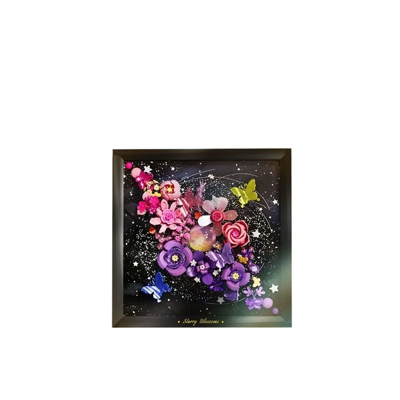 AREAX Bouwstenen Sterrennacht Bloemframe Oplichten Hangend Boeket DIY Speelgoed Valentijnscadeau voor meisjes