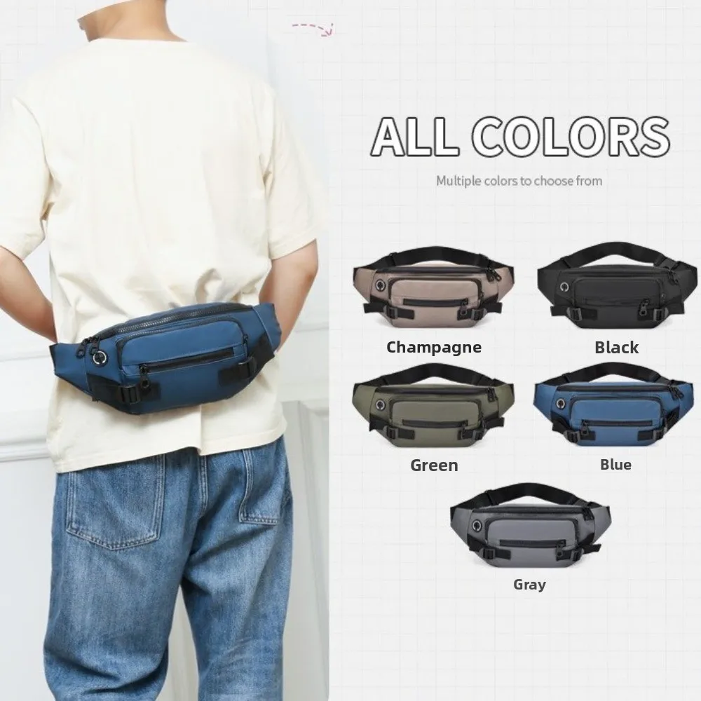 

Повседневная мужская поясная сумка из ткани Оксфорд с несколькими карманами на слинге, водонепроницаемая износостойкая поясная сумка для женщин