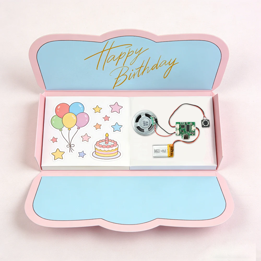 

MP3 Audio Player Voice Recorder DIY Voice Greeting Card 8MB Memory Type-C Interface Rechargeable Gift Greeting Card