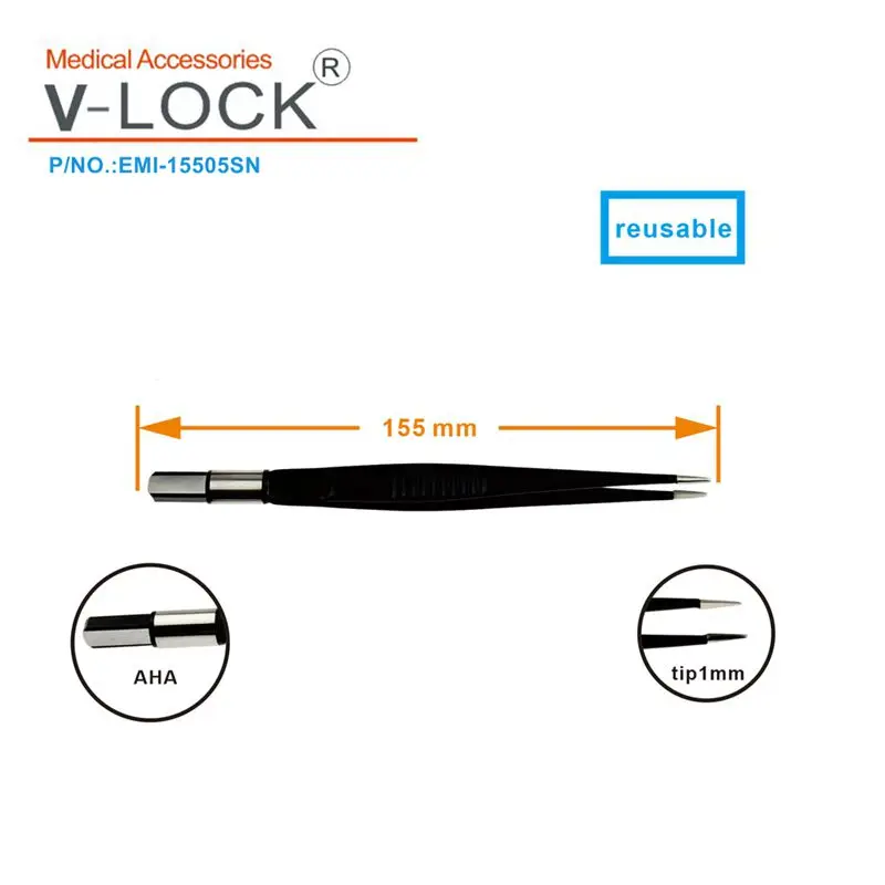 2023 V-LOCK non-stick Coagulation bipolar forceps straight Compatible With Condenser for electrosurgical unit,Ophthalmic Surgic
