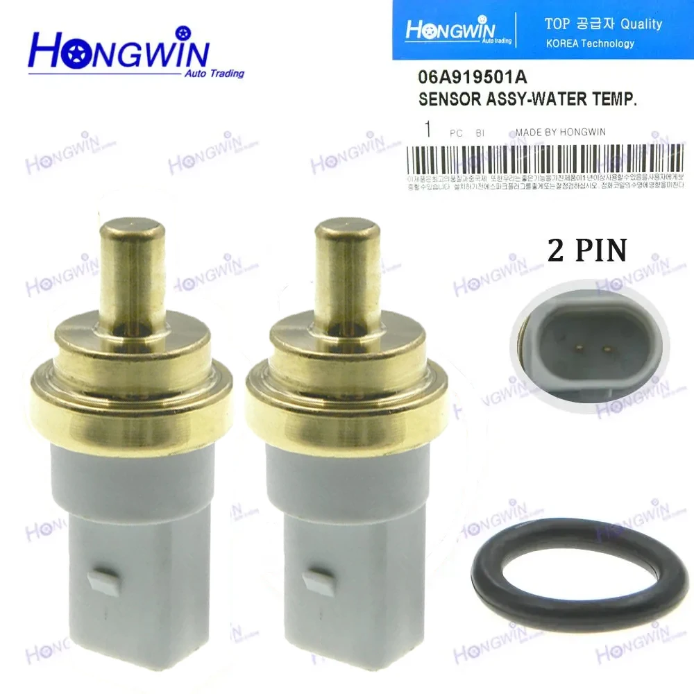 2PCS 06A919501A 06A919501 Coolant Water Temperature Sensor For Skoda Fabia Yeti Audi A3 A4 A5 A6 A8 Q3 Q5 Q7 TT VW Jetta Golf