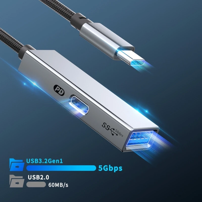 Адаптер OTG USB C к USB 3.2 Gen1 для телефонов, планшетов, кабель для зарядки PD60W, конвертер данных OTG, кабель USB C