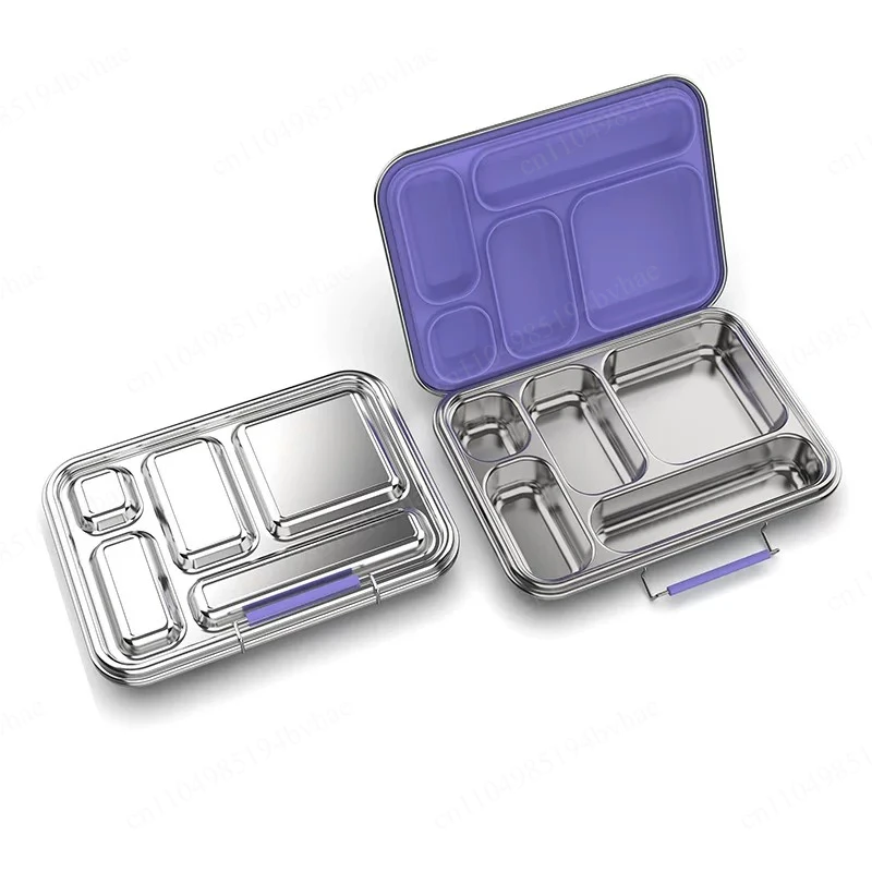 Newly designed environmentally friendly and reusable lunch box, stainless steel lunch box with 5 compartments