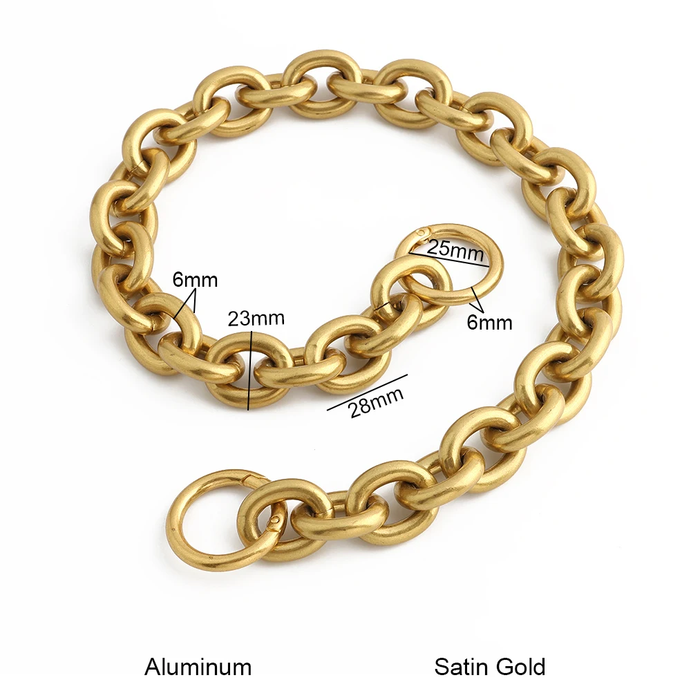 1PC 24MM Thick Round Aluminum Chain With Spring Ring Light Weight Bags Strap Bag Handles Chain For Bag Accessory Handbags Straps
