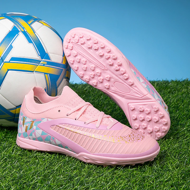 New High Quality Mens Soccer Shoes TF Training Football Boots Sneakers Ultralight Non-Slip Turf Soccer Cleats Chuteira Campo