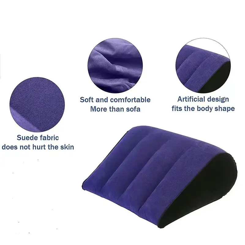 Inflatable Travel Pillow Multifunctional Body Pillow Lumbar Yoga Pillow Travel Positions Support Air Cushion Triangular Pillow